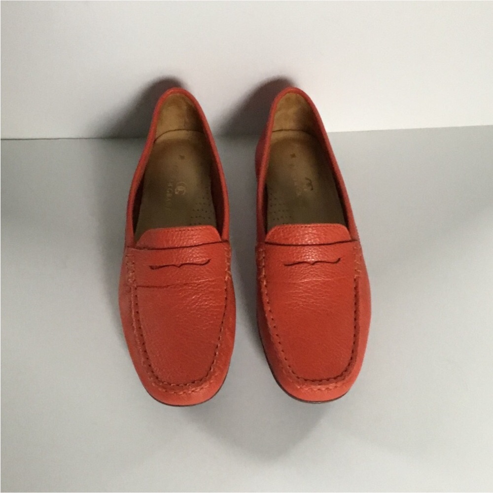 OLIVER GRANT LEATHER BED FOOT CUSHION RUBBER SOLE COLOR ORANGE  EURO SIZE 38